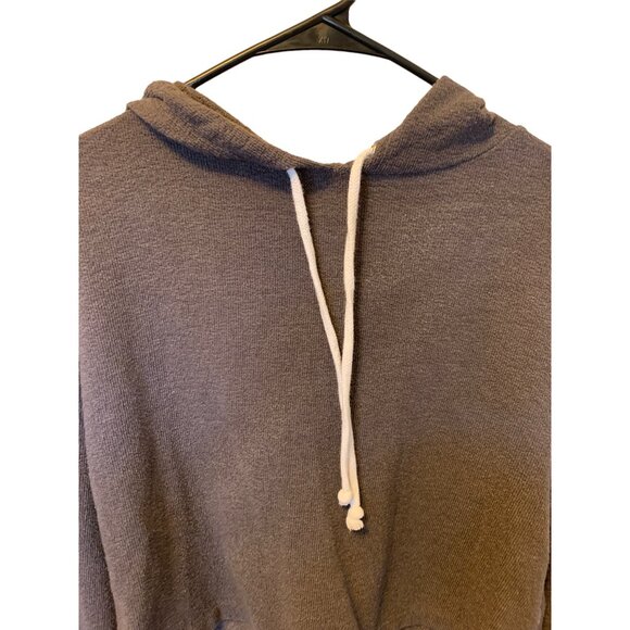 🌸3/$15🌸Charcoal Gray Lounge Life Crop Hoodie sz Medium - Picture 2 of 5